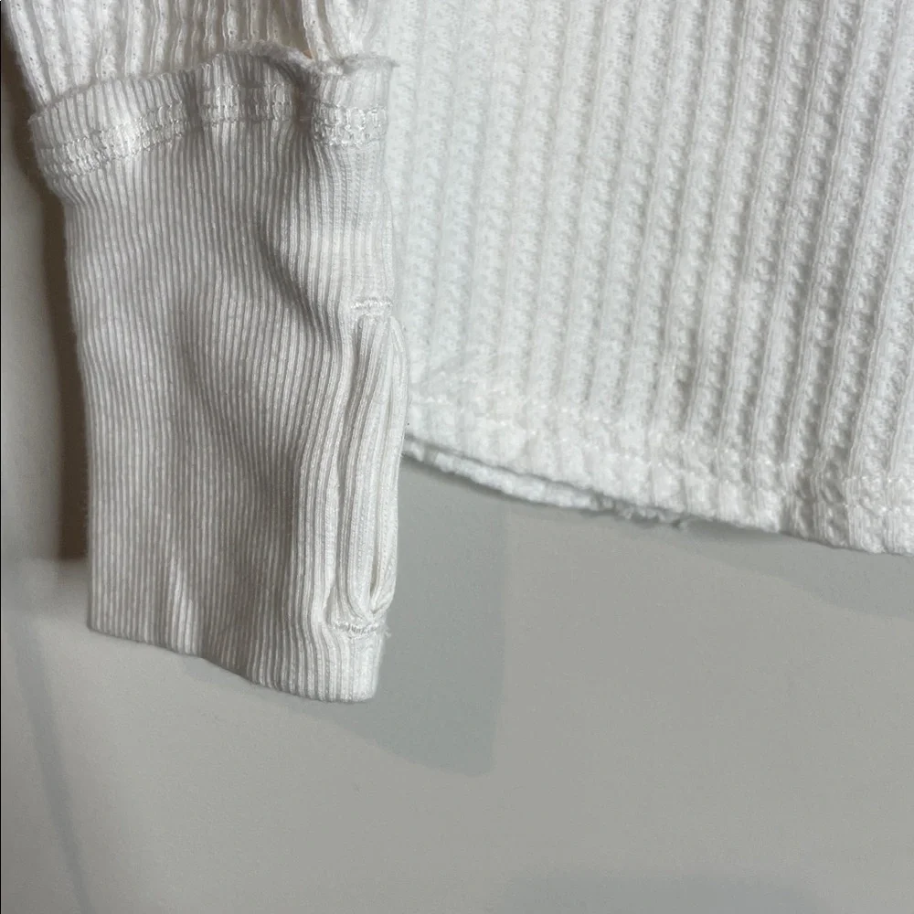 Free People | Women’s White Roll With It Long Sleeve Thermal Top Size XS NWT